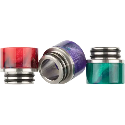 810 metal base resin drip tips on clear background