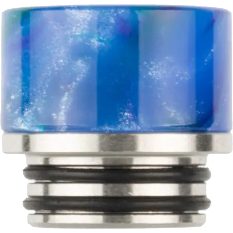 810 metal base blue resin drip tip on clear background