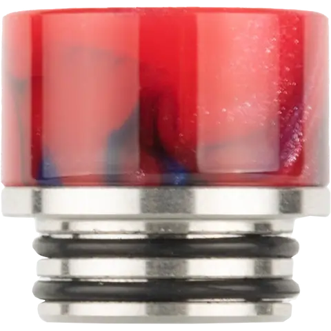 810 metal base red resin drip tip on clear background