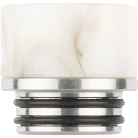 810 metal base white resin drip tip on clear background