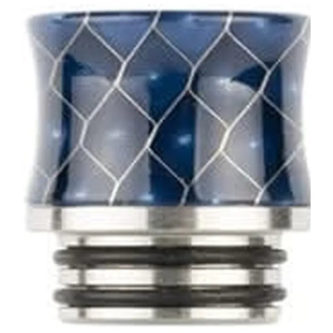 810 Metal Base Fluted Cobra Resin Drip Tip Blue