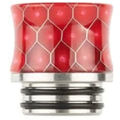 810 Metal Base Fluted Cobra Resin Drip Tip Red