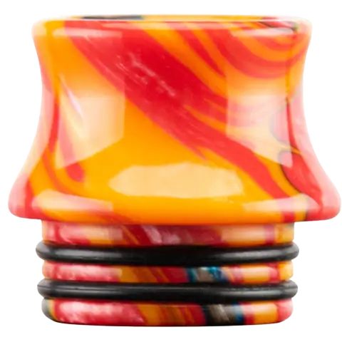 810 orange mixed resin drip tip on clear background