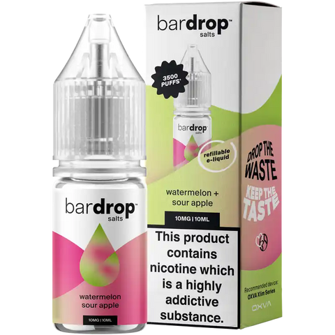 Bar Drop Salts 10ml E-Liquids Watermelon Sour Apple