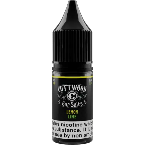 Cuttwood Bar Salts 10ml Nic Salt Lemon Lime Disposable Juice Bottle On Clear Background