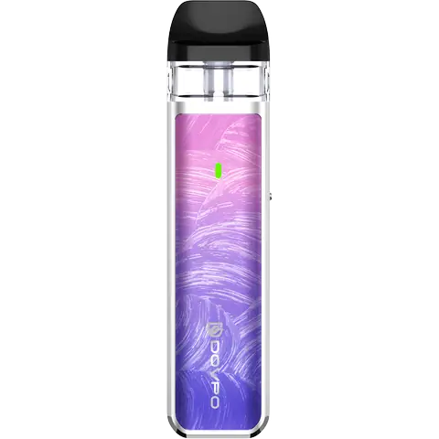Dovpo Ayce Mini Pod Nacre Purple Pink Looking At Front On Clear Background 