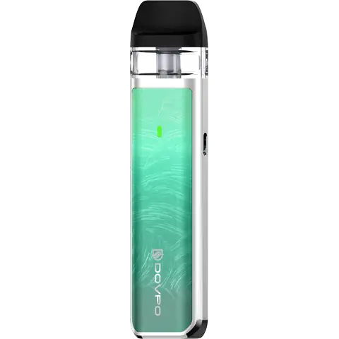 Dovpo Ayce Mini Pod Nacre Lemon Green Looking At Side View On Clear Background