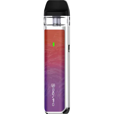 Dovpo Ayce Mini Pod Nacre Purple Red Looking At Side View On Clear Background 