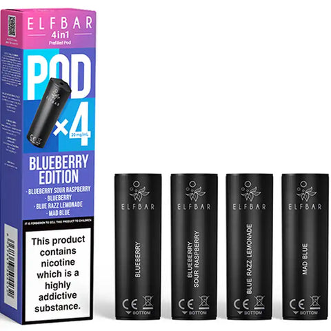 Elfbar 4 in 1 Pods 4 Pack Blueberry Edition