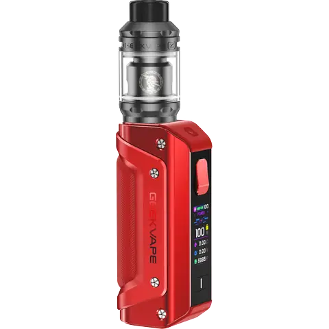 geekvape aegis solo 3 vape kit red on clear background