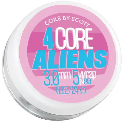 coils by scott 4 core aliens 0.12 ohm on a white background