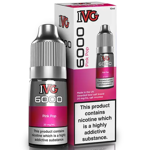 IVG 600 Pink Pop bottle and box on clear background