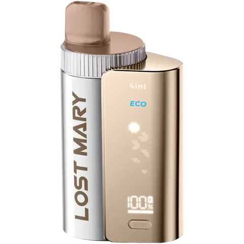 lost mary 4 in 1 prefilled pod vape kit berry apple peach on clear background