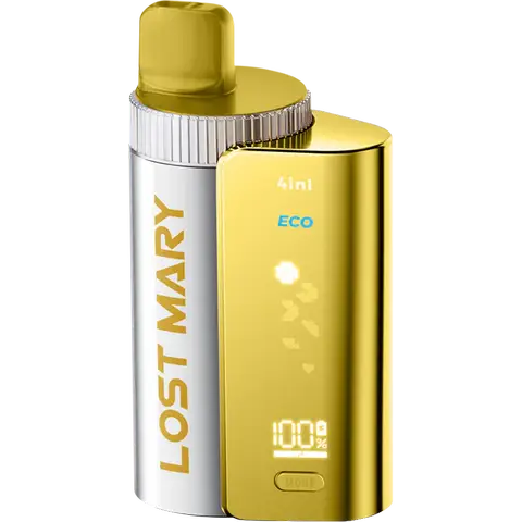 lost mary 4 in 1 prefilled pod vape kit lemon edition on clear background