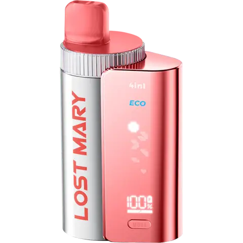 lost mary 4 in 1 prefilled pod vape kit pink lemonade on clear background