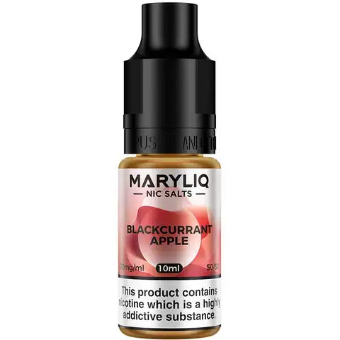 Lost Mary MaryLiq Blackcurrant Apple Nic Salt E-Liquids on white background.