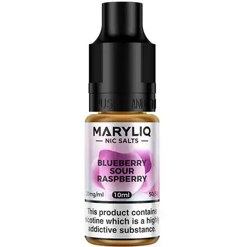 Lost Mary MaryLiq Blueberry Sour Raspberry Nic Salt E-Liquids on white background.