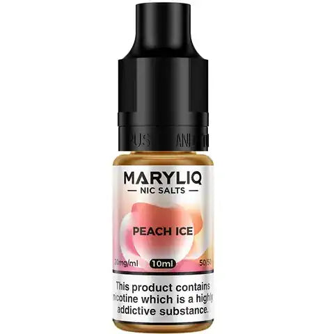 Lost Mary MaryLiq Peach Ice Nic Salt E-Liquids on white background.