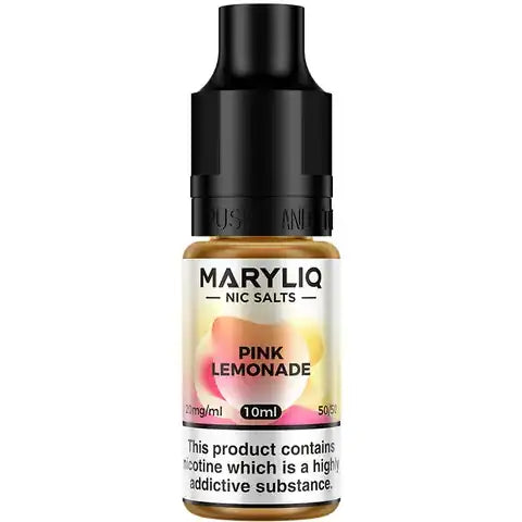 Lost Mary MaryLiq Pink Lemonade Nic Salt E-Liquids on white background.