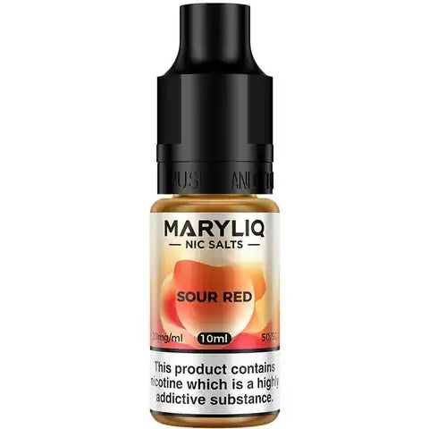Lost Mary MaryLiq Sour Red Nic Salt E-Liquids on white background.