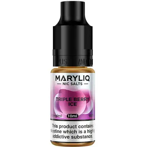 Lost Mary MaryLiq Triple Berry Ice Nic Salt E-Liquids on white background.