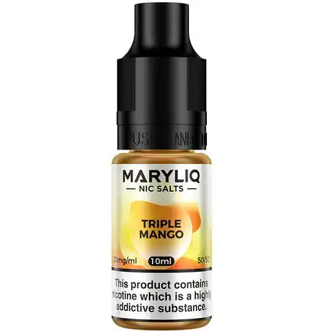 Lost Mary MaryLiq Triple Mango Nic Salt E-Liquids on white background.
