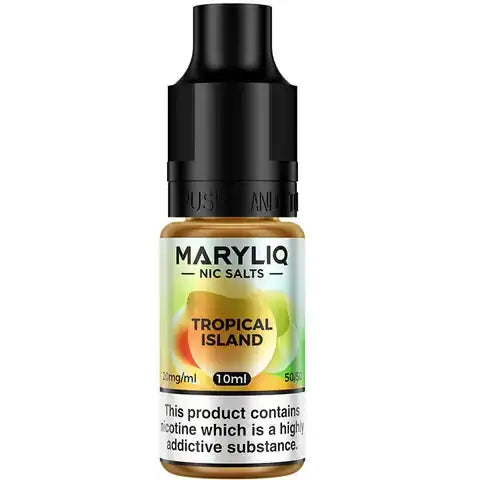 Lost Mary MaryLiq Tropical Island Nic Salt E-Liquids on white background.