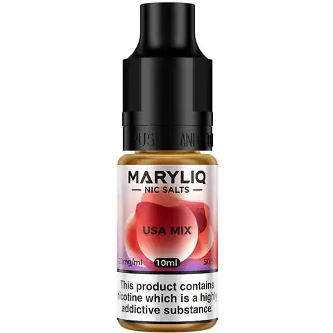 Lost Mary MaryLiq USA Mix Nic Salt E-Liquids on white background.