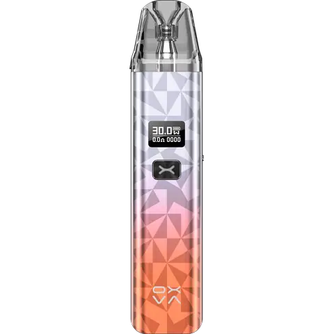 oxva xlim classic edition pod vape kit orange silver on clear background