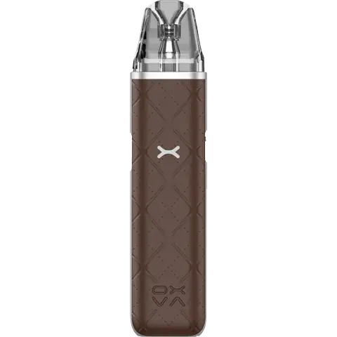 oxva xlim go pod vape kit in brown colour on clear background