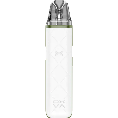 oxva xlim go pod vape kit in white colour on clear background