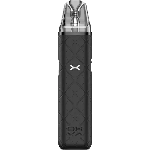 oxva xlim go pod vape kit in black colour on clear background
