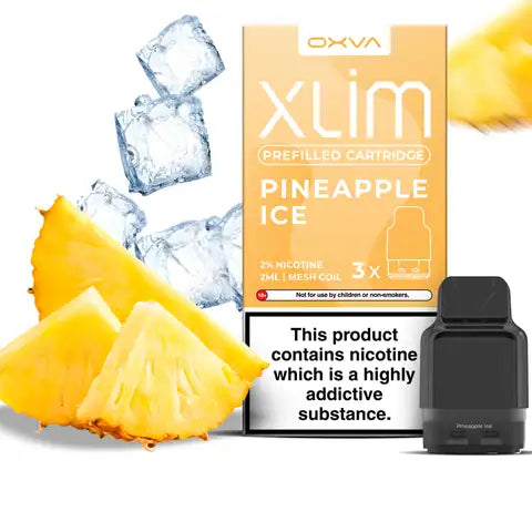 Oxva Xlim Prefilled Pineapple Ice Pod Cartridge on a white background.