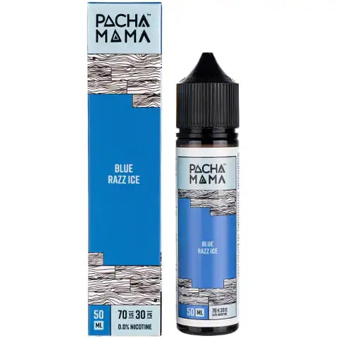Pacha Mama x Charlie s Chalk Dust blue razz ice 50ml on white background