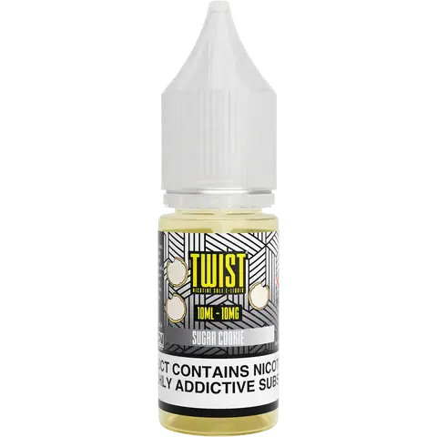 twist 10ml sugar cookie nic salts 10mg bottle on a clear background