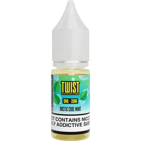 twist 10ml arctic cool mint nic salts 20mg bottle on a clear background
