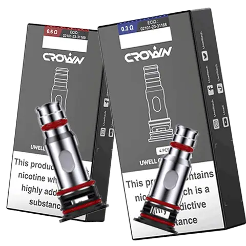 Uwell Crown X Replacement Coils Both Coils White Background