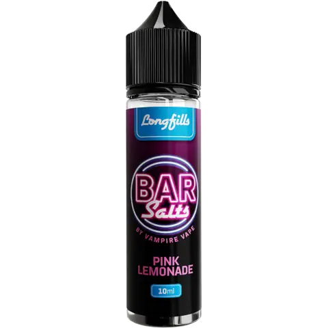 vampire vape bar salts pink lemonade longfill bottle on clear background