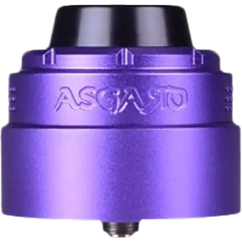 vaperz cloud asgard XL RDA purple colour with beauty ring on clear background