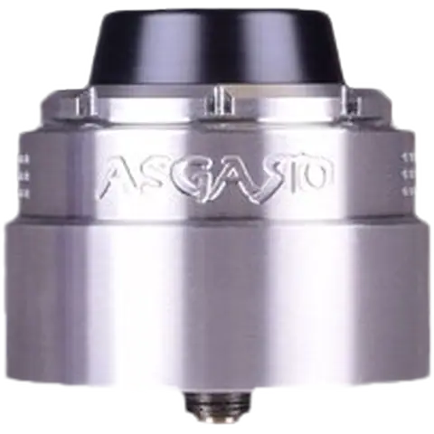 vaperz cloud asgard XL RDA silver colour with beauty ring on clear background
