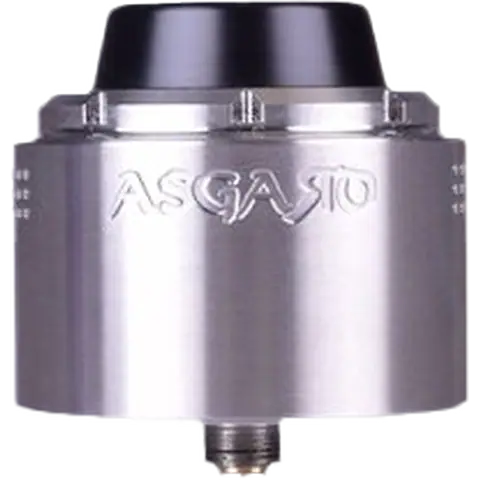 vaperz cloud asgard XL RDA silver colour with no beauty ring on clear background