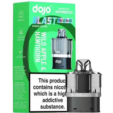 vaporesso dojo blast 6000 replacement pod flavour wild apple hawthorn on clear background