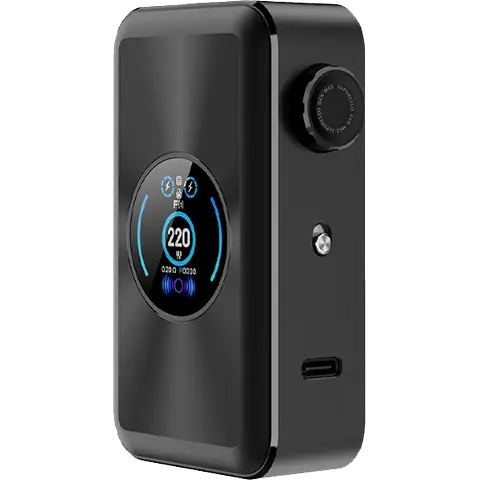 vapoesso gen max box mod colour dark black on clear background