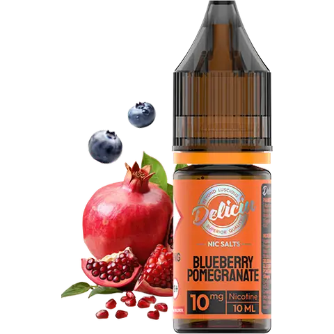 vaporesso deliciu bar juice blueberry pomegranate nic salt on clear background