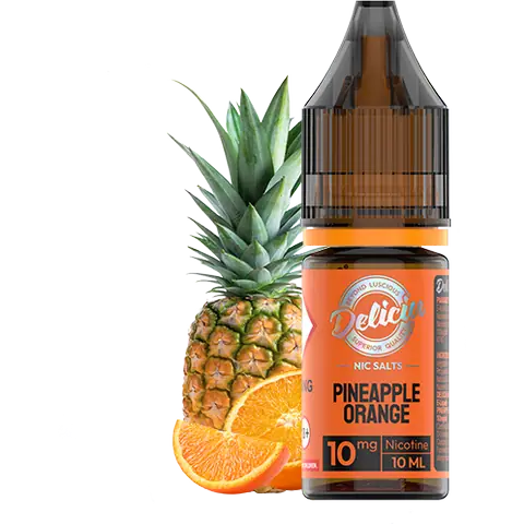 vaporesso deliciu bar juice pineapple orange nic salt on clear background