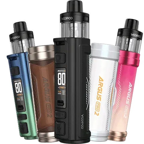 VooPoo Argus Pro 2 Pod Kit 5 Colours On Clear Background