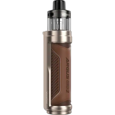 VooPoo Argus Pro 2 Pod Kit Cocoa Brown Back & Side On Clear Background