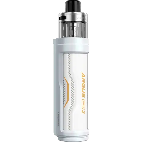 VooPoo Argus Pro 2 Pod Kit Pearl White Back & Side On Clear Background
