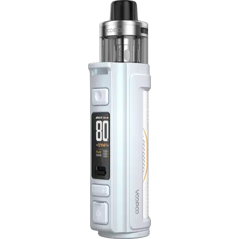 VooPoo Argus Pro 2 Pod Kit Pearl White Front On Clear Background