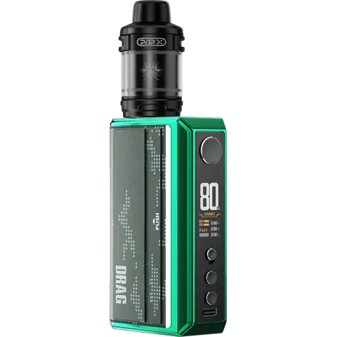 voopoo drag 5 vape mod kit green on clear background